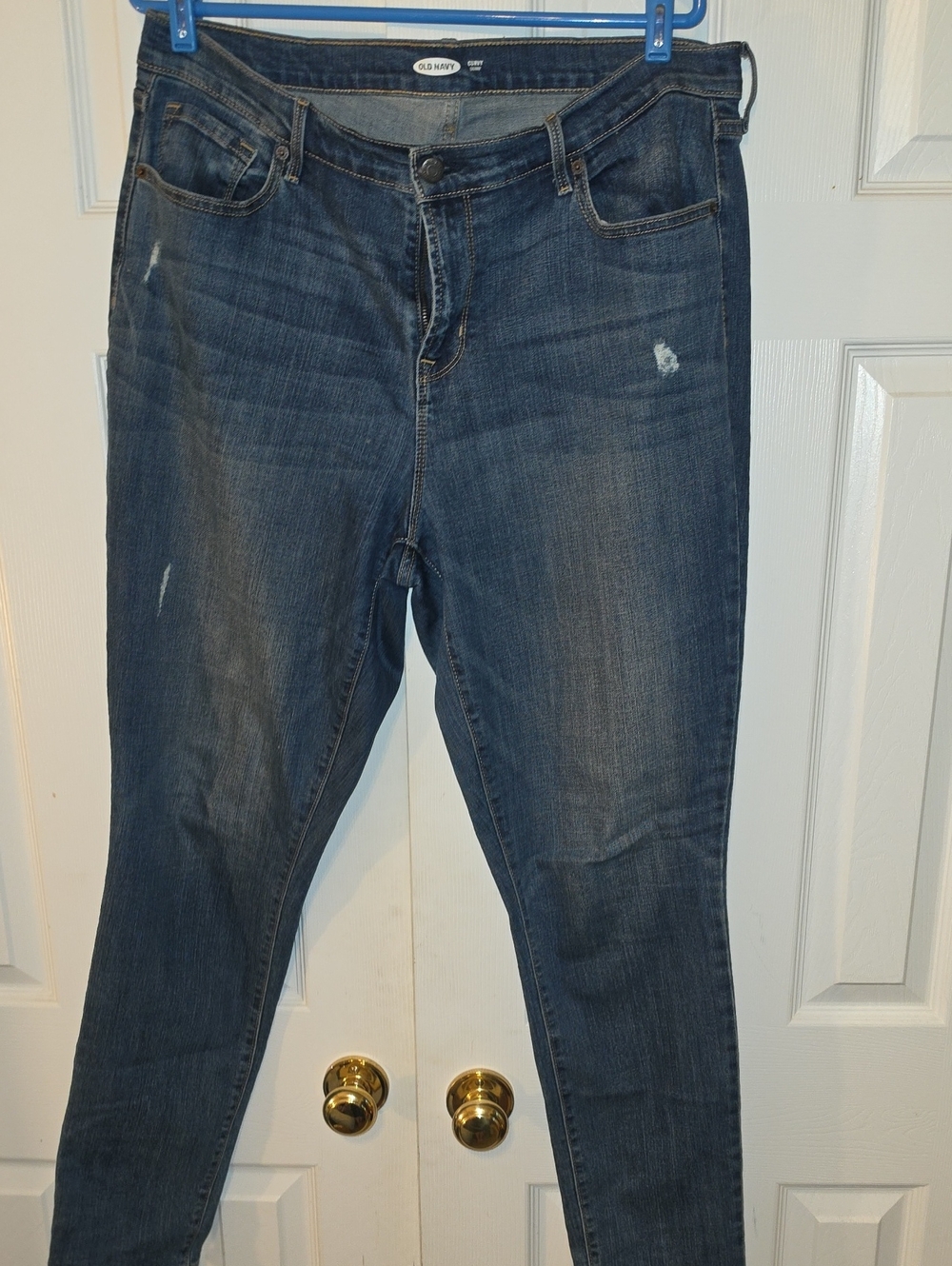 Old Navy Women's Blue Curvy Skinny Jeans - Faded Wash